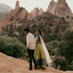 indian couple on mountain